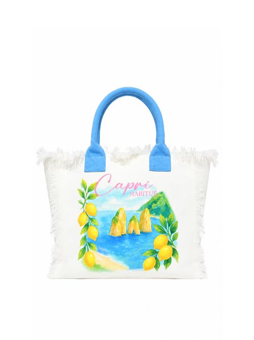 Borsa Vanity Capri Habitué in canvas di cotone Mc2 Saint Barth | VANI00109355L